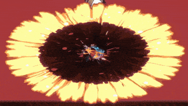 a drawing of a flower with a huge explosion in the middle