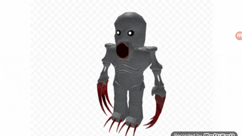 a 3d rendering of a monster with red claws