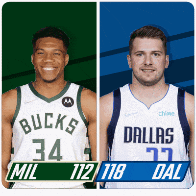 two basketball players from the bucks and dallas