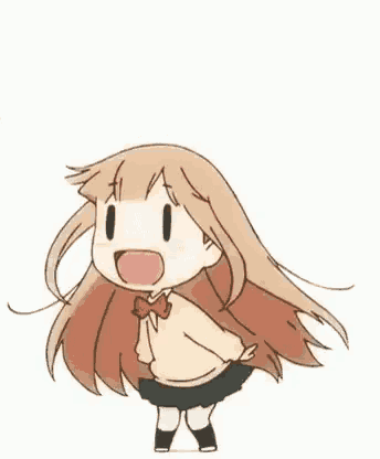 a cartoon girl with long hair is dancing with the words `` despierten '' written in red .