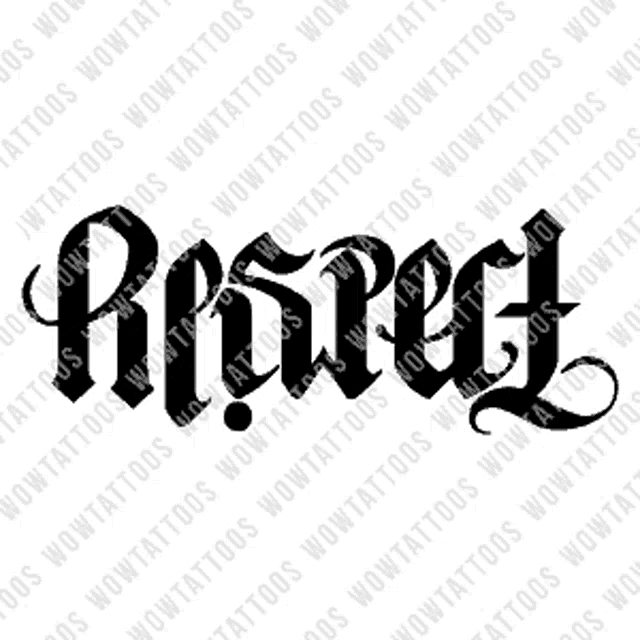 a black and white tattoo of the word bruce
