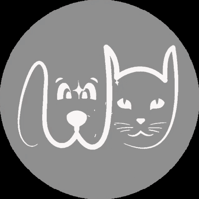 a drawing of two cats in a circle with the letters a and b on them