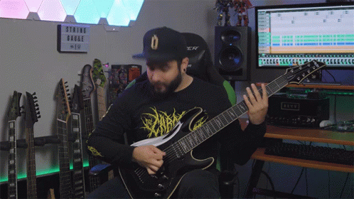 Playing Guitar Andrew Baena GIF - Playing Guitar Andrew Baena Rock And Roll GIFs