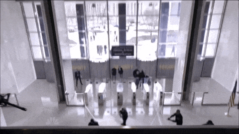 an aerial view of a building with a sign that says ' security ' on it