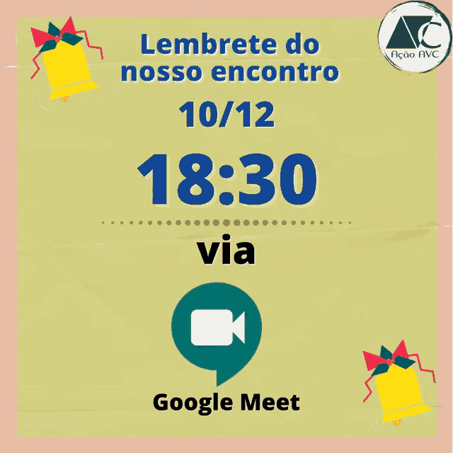 a poster advertising a google meet on 10/12 at 18:30