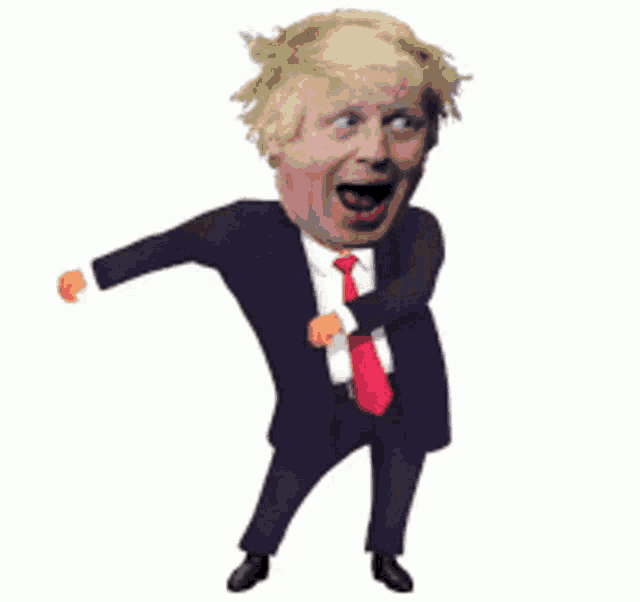 a cartoon of a man in a suit and tie making a funny face