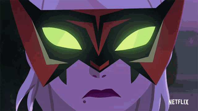 a close up of a cartoon character 's face with a netflix logo in the corner