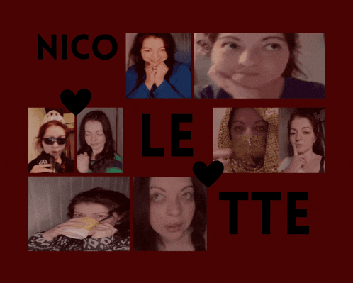 a collage of images with the words nico le tte