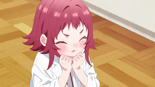 a girl with red hair is wearing a lab coat