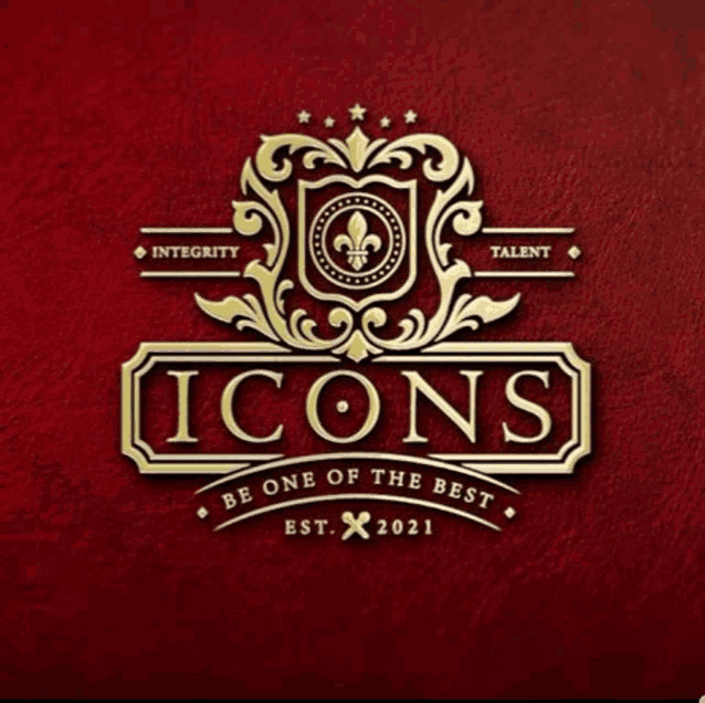 a logo that says icons be one of the best on a red background