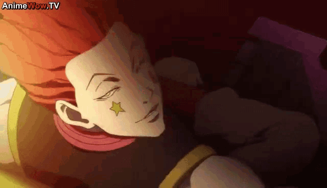 a close up of a person 's face with the words anime wow.tv written above it