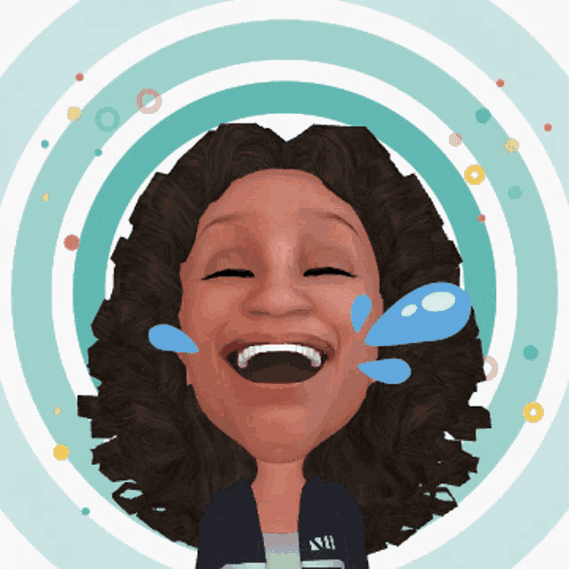 a cartoon drawing of a woman with tears running down her face