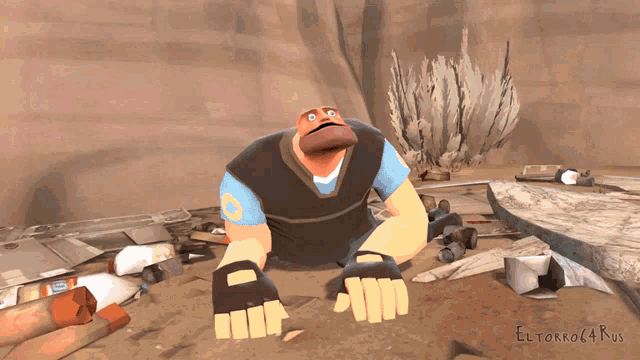 a cartoon character is laying on the ground with the name eltorro4ru on the bottom right