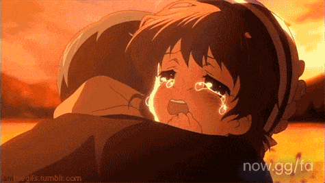 a girl is crying while being hugged by a man and the website now.gg/fa is displayed