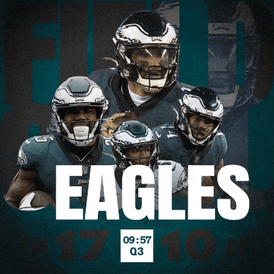 a poster for the eagles shows a group of football players