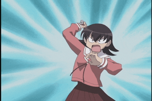 a girl in a pink shirt is holding a microphone in her right hand