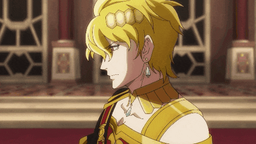 a man with a crown on his head and earrings