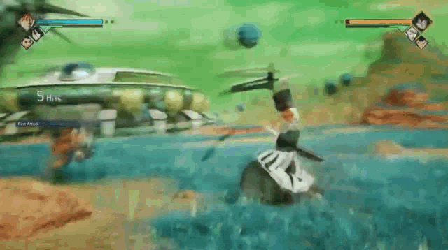 a video game is being played on a computer with a person in the water .
