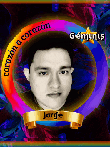 a picture of a man with the name jorge written on it
