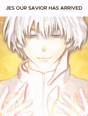a drawing of a boy with the words jes our savior has arrived