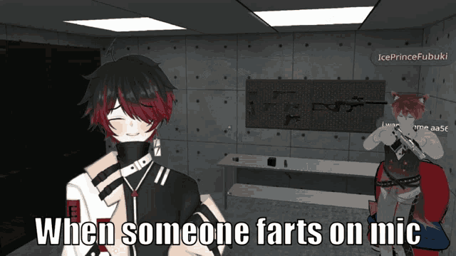 when someone farts on mic is written on a screen