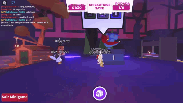 a screenshot of a video game with chickatrice says at the top of the screen
