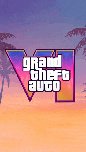 a poster for grand theft auto v with palm trees