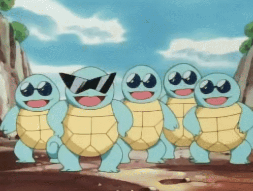 a group of cartoon turtles are wearing sunglasses