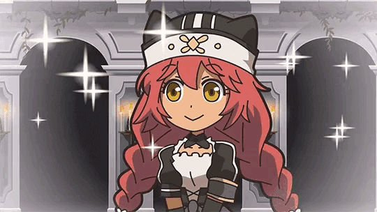 a cartoon character with red hair and a white hat