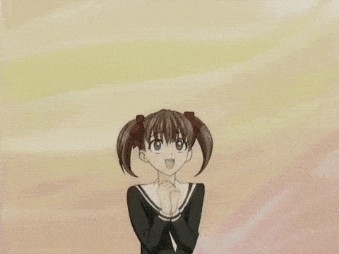 a girl with pigtails and a bow in her hair