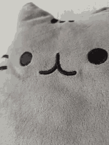 a close up of a stuffed animal with a smiley face on it .