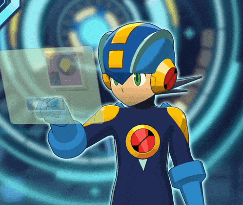 a cartoon character with a h on his head
