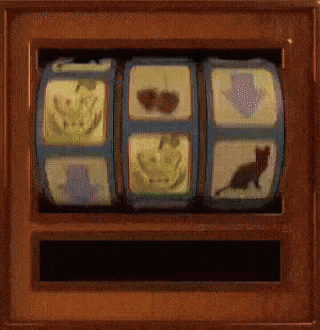 a slot machine with pictures of animals including a cat