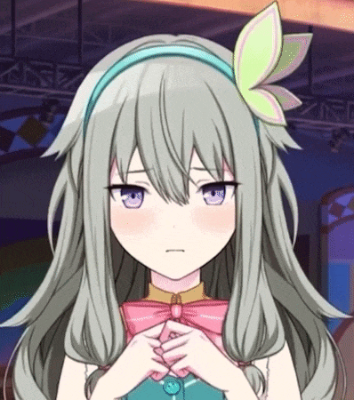 a girl with a flower in her hair is making a face