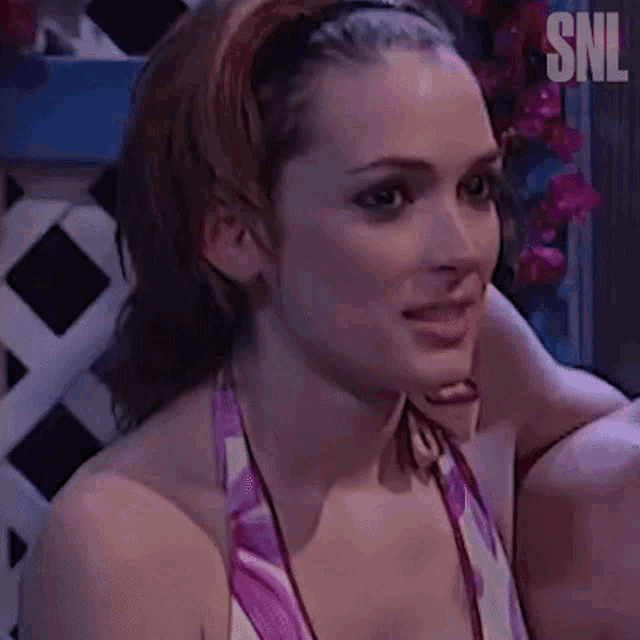 Flirty Winona Ryder GIF - Flirty Winona Ryder Saturday Night Live GIFs