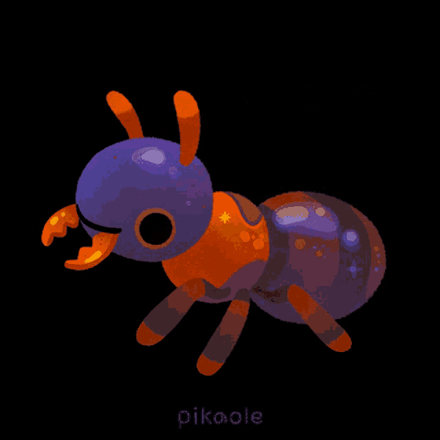 a drawing of an ant with yep written in yellow