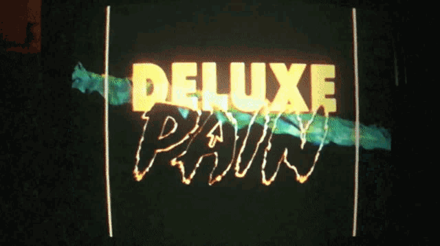 the word deluxe is displayed on a screen