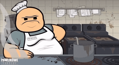 a cartoon of a chef with a name tag that says mr nefron