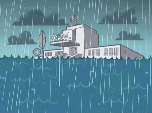 School Canceled GIF - Flood Rain School GIFs