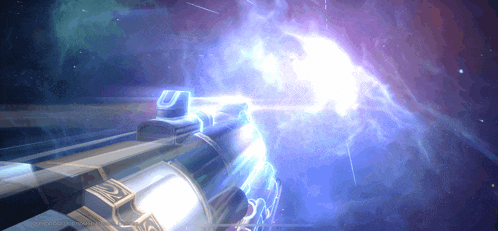 a screenshot of a video game shows a light coming out of a gun