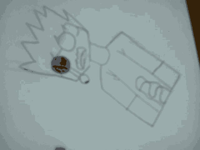 a drawing of bart simpson with glasses and a crown on his head