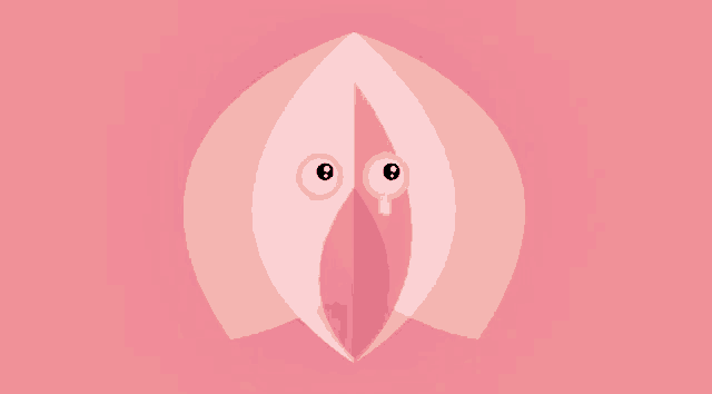 a cartoon drawing of a woman 's vagina with a tear coming out of her eye