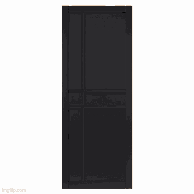 a white door with a sliding glass door on a white background .