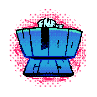 a pixel art drawing of a blue bowl with the word fnf on it