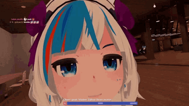 a video game character says cheer goal vtuber 2lifer sean avatar