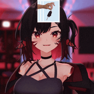 a picture of a person holding a car key in front of a girl 's face