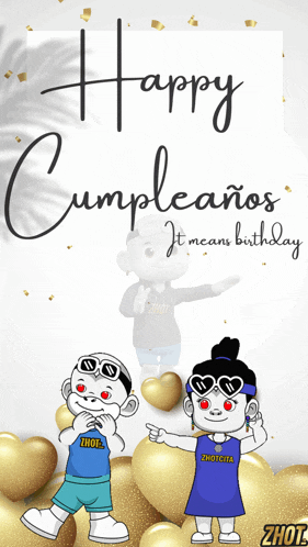 a happy cumpleanos it means birthday poster