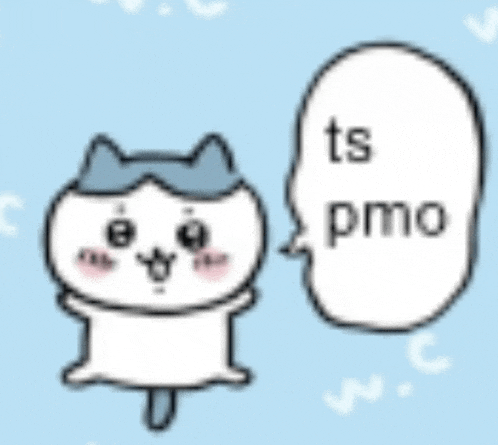 a cartoon cat is talking with a speech bubble that says ts pmo