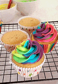 Cupcakes Rainbow GIF - Cupcakes Rainbow Icing GIFs