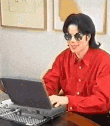 Michael Jackson Typing GIF - Michael Jackson Typing Smirk GIFs